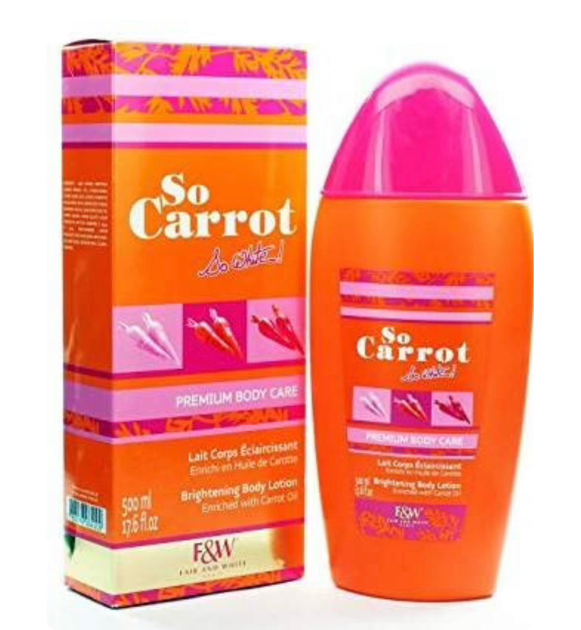 Fair And White So White So Carrot Premium Brightening Body Lotion 500 Ml