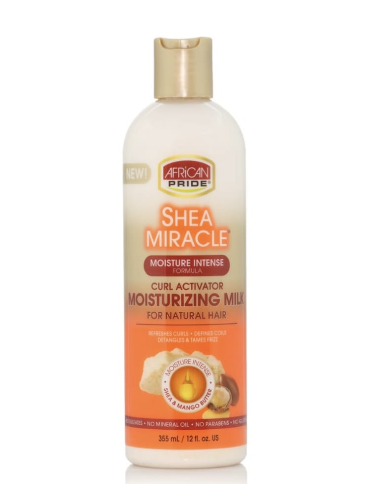 AFRICAN PRIDE SHEA MIRACLE CURL ACTIVATOR MOISTURIZING MILK FOR NATURAL HAIR 12OZ 355ML MOISTURIZING CREAM